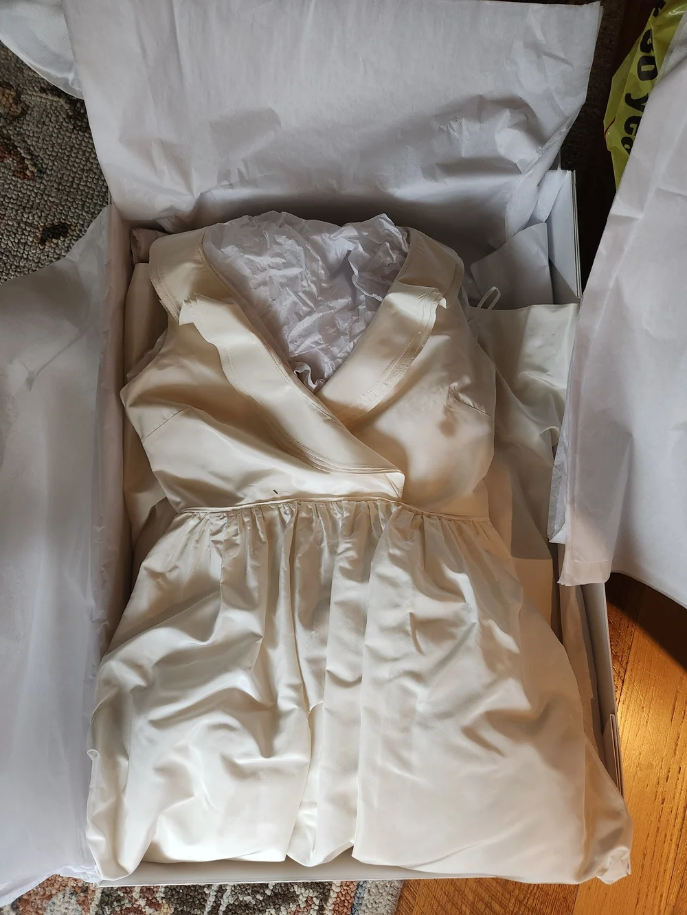 J. Crew Ivory Satin V-Neck Wedding Dress